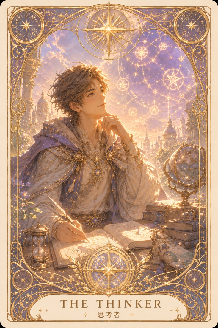 思考者 · Thinker 塔羅角色卡插畫